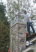 Stone Chimney Cap Installation
