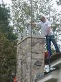 Stone Chimney Cap Installation
