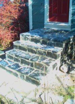 custom built blue stone steps, by RL Sanborn Masonry